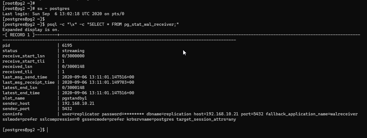 Strconv. PG_stat_Wal_Receiver_status.